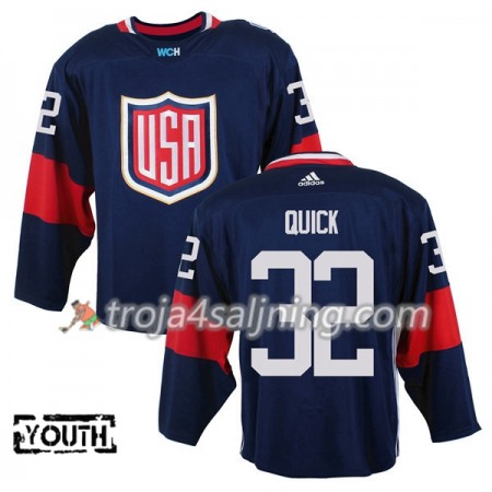 USA tröja Jonathan Quick 32 World Cup i ishockey 2016 Blå Premier - NHL Tröjor Barn USA tröja Jonathan Quick 32 World Cup i ishockey 2016 Blå Premier - NHL Tröjor Barn